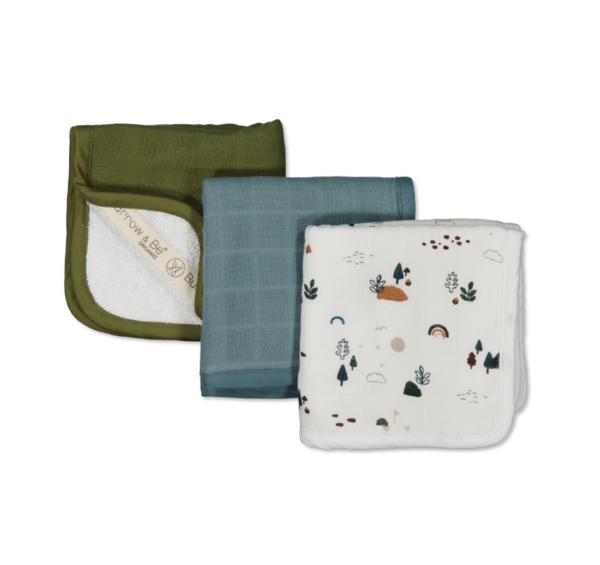 Wash cloth set of 3 Garden